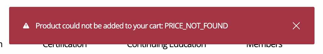 CISSPのAMF支払いで「Product could not be added to your cart: PRICE_NOT_FOUND」というメッセージが出てなかなか支払えなかった件